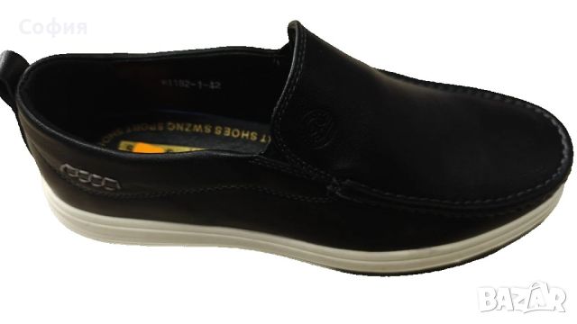 Мъжки елегантни кожени обувки без връзки, снимка 2 - Официални обувки - 45684306