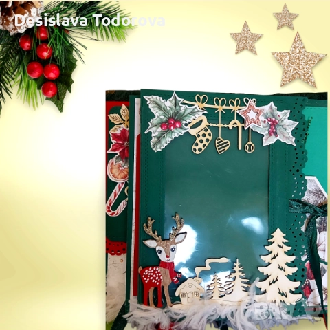 Изцяло ръчно изработен коледен албум за снимки , снимка 8 - Коледни подаръци - 52477915