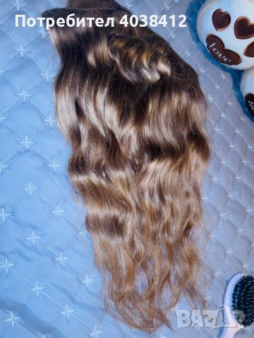 Естествени екстеншъни в цвят медено/златно русо, снимка 4 - Аксесоари за коса - 45863760