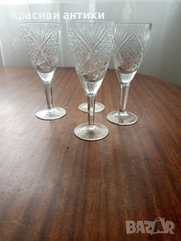 Кристални , руски ,съветски чаши за вино, снимка 3 - Други ценни предмети - 52647432