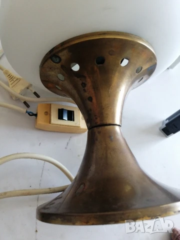 Ретро, българска нощна лампа с месингова основа, снимка 9 - Настолни лампи - 51316398