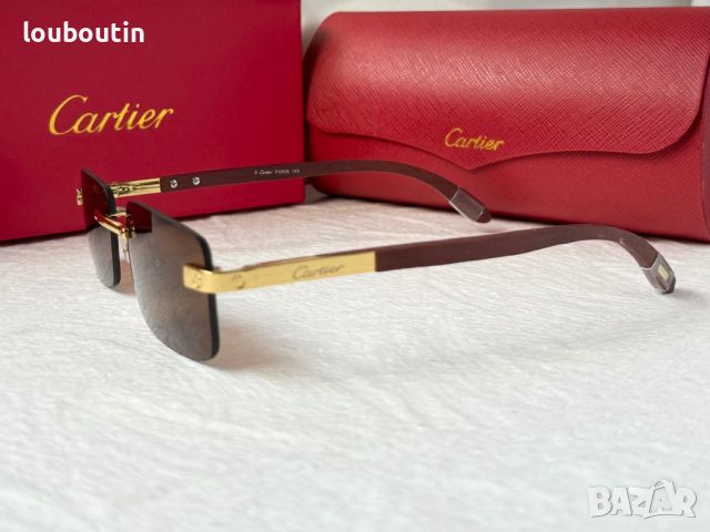 Cartier висок клас мъжки слънчеви очила с дървени дръжки, снимка 10 - Слънчеви и диоптрични очила - 45870838