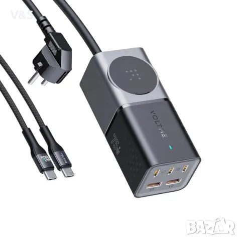 VOLTME Vito Go EzTravel захранващ разклонител, 75 W USB C захранване, GaN зарядно устройство, PD3.0,, снимка 1 - Друга електроника - 48648031