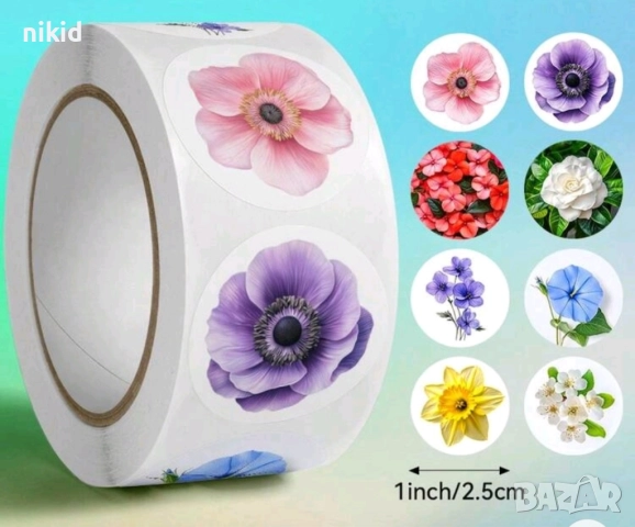 100 бр цветя цвете цветчета малки самозалепващи лепенки стикери за ръчна изработка за подарък