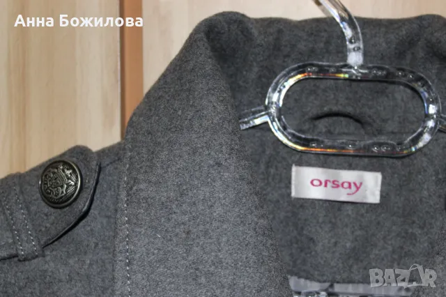 Дамско зимно сиво палто ORSAY + ПОДАРЪК | Women's gray winter coat ORSAY + A GIFT, снимка 3 - Палта, манта - 48304345