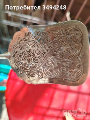 Стара посребрена щипка за предястия и сладки, снимка 5 - Антикварни и старинни предмети - 51708499