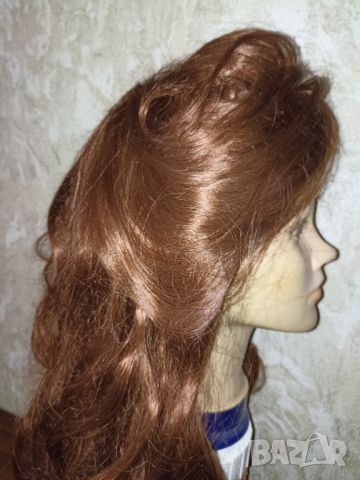 Дълга кестенява чуплива перука, снимка 4 - Аксесоари за коса - 45088416