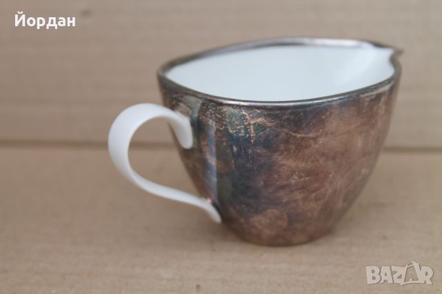 Стара Немска порцеланова каничка за мляко облицована със сребърен лист ''Rosenthal'', снимка 2 - Антикварни и старинни предмети - 46461083