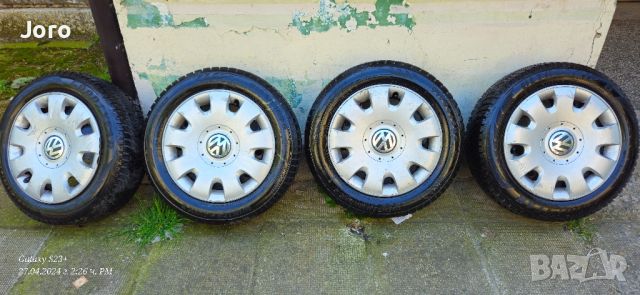 зимни гуми с железни джанти 5×100 ет 38 централен отвор 57,1 , снимка 1 - Гуми и джанти - 45481248