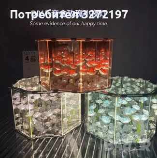 Ръчно изработена 3-Д LED нощна лампа с Рози,Направи си сам домашен декор, снимка 5 - Други стоки за дома - 50496446