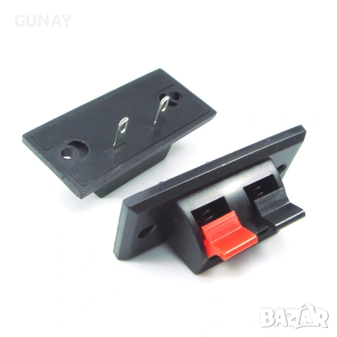 5бр. Комплект Аудио терминал за тонколони 2 позиции пружинни щипки за кабел конектор, снимка 8 - Други - 54159359