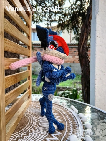 Покемон Аш- Гренинджа / плетена играчка Pokemon Ash-Greninja , снимка 5 - Колекции - 52675771