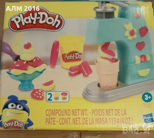 Комплект Пластелин Play doh и Машина за сладолед, снимка 1 - Пластелини, моделини и пясъци - 48399662