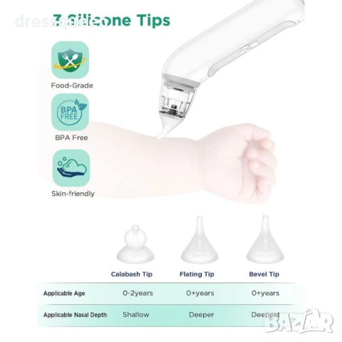 4691 Бебешки аспиратор с успокояващи мелодии и мощна батерия – за тихи нощи и чисти нослета, снимка 5 - Други - 53733344