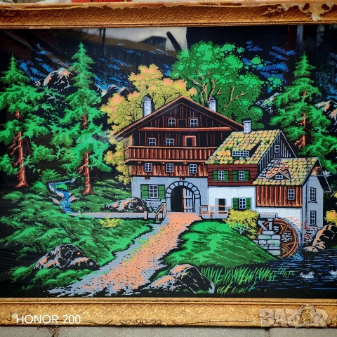 Картина, ръчно рисувана върху ситно черно кадифе. , снимка 5 - Декорация за дома - 53917455