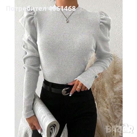 Дамска блуза с ефектни ръкави, снимка 1 - Блузи с дълъг ръкав и пуловери - 45579174