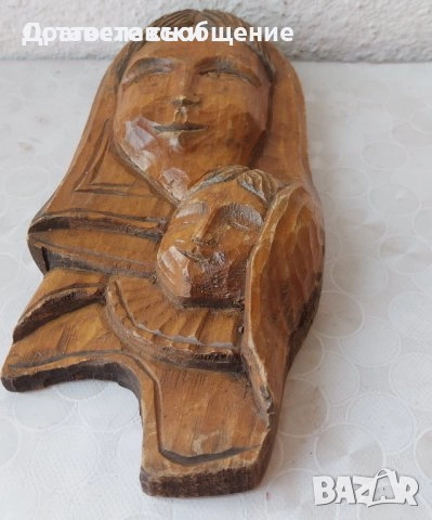 Икони: Св. Богородица Стара рисувана голяма икона  50х38 см, пано, дърворезба, релеф, снимка 14 - Икони - 42511893