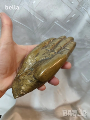 Автентична бронзова пластика „Ръка"- изключително масивна , снимка 6 - Антикварни и старинни предмети - 53474601