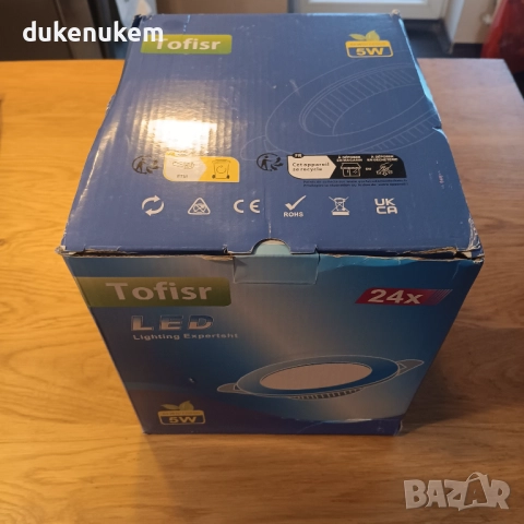 Комплект от 24 LED лунички, 5W, ултра тънки, 6000K студена светлина, 75–95 мм, снимка 11 - Лед осветление - 52746972