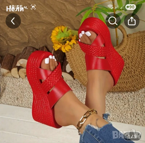 Дамски летни обувки платформа 39, снимка 6 - Чехли - 53979927