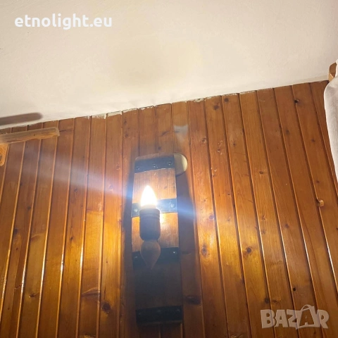 Ръчно изработени стенни лампи -аплици от бъчви с ръчно изработени дървени чашки!, снимка 5 - Лампи за стена - 53867821