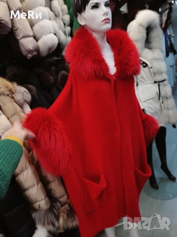 Кашмир с естествен косъм лисица 