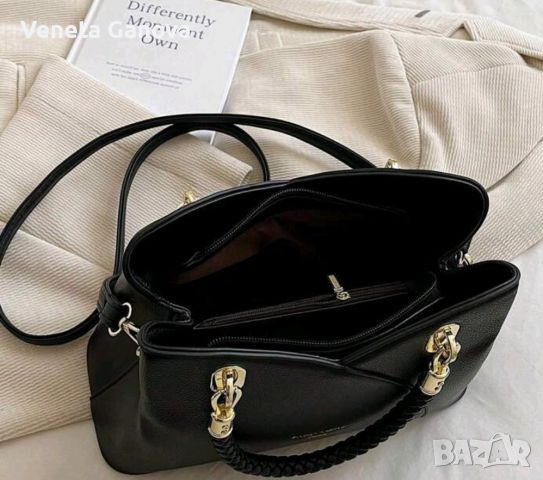 Стилна черна дамска чантичка, снимка 4 - Чанти - 45556516