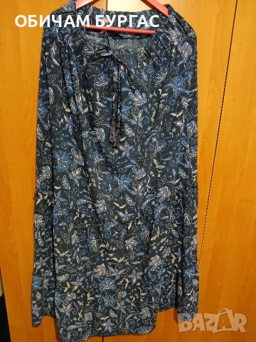 3xl КРАСИВА ДЪЛГА ЛЯТНА ПОЛА НА ВОЛАНИ В СИНИ ЦВЕТОВЕ/като нова/