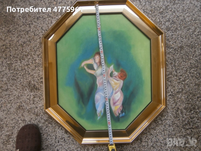 Уникален пастел 53х62с., снимка 4 - Картини - 54243396