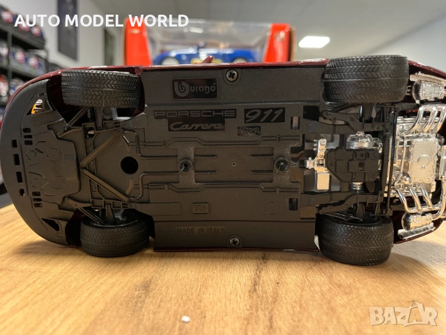 BBURAGO метален колекционерски модел PORSCHE CARRERA 911 1999г. 1:18, снимка 5 - Колекции - 52795103
