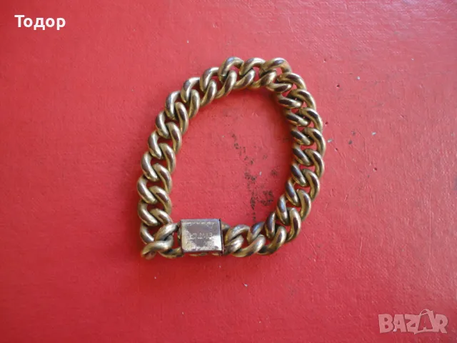 Старинна немска медна гривна с позлата DRGM, снимка 7 - Гривни - 49645821