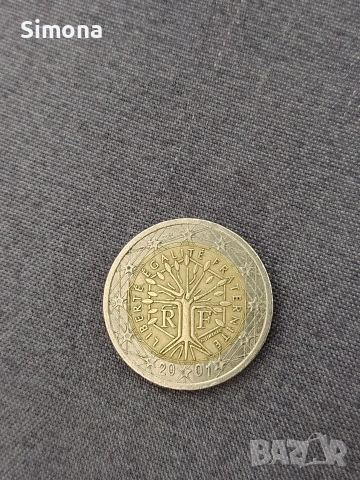2 евро монета Франция 2001 г.