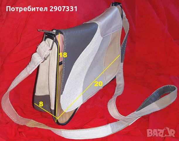 Елегантна дамска чанта. естествена кожа, снимка 3 - Чанти - 45375352