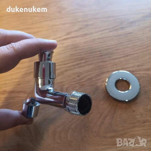 Стенен спирателен кран за градина и балкон G1/2 – хромиран, снимка 11 - Напояване - 53121831