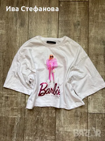 Barbie Барби  T-shirts  T-shirt бяла широка  жестока тениска , снимка 1 - Тениски - 46861179