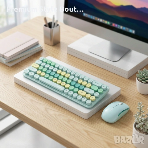 Комплект безжична клавиатура и мишка MOFII Bean, 2.4G - ергономичен дизайн и компактни размери, снимка 6 - Клавиатури и мишки - 54055464
