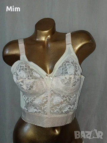 Validation 80 B Дантелен ретро / Винтидж / сутиен в цвят телесен , снимка 2 - Корсети, бюстиета, топове - 50802855
