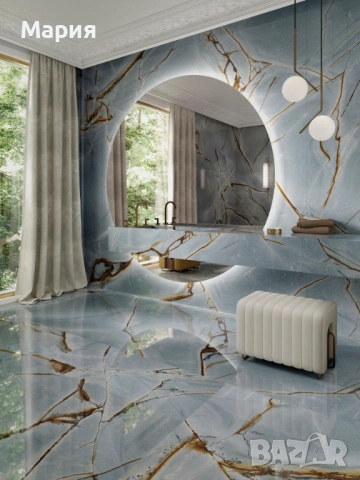 Дизайнерски гранитогрес Porcelanosa Blue Roma Silk 120x120 – нови, неразопаковани, снимка 6 - Гранитогрес и плочки - 53947389