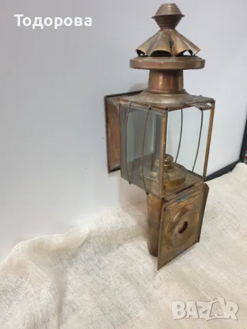 Бронзов транспортен фенер, снимка 5 - Антикварни и старинни предмети - 50140349