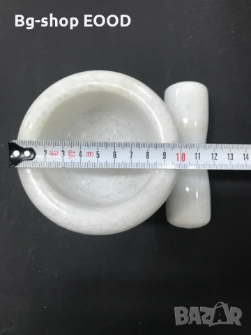 Голямо Мраморно хаванче и чукало за подправки, Бял/Бежов, снимка 11 - Аксесоари за кухня - 53943971