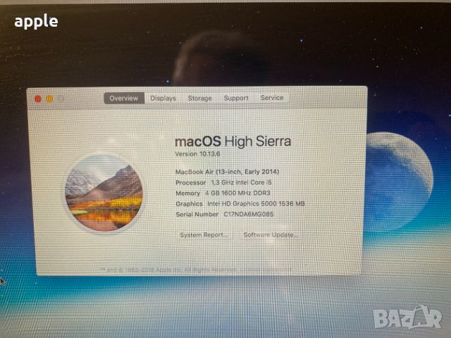 13" Core i5 MacBook Air A1466 (Early 2014), снимка 9 - Лаптопи за дома - 31444215