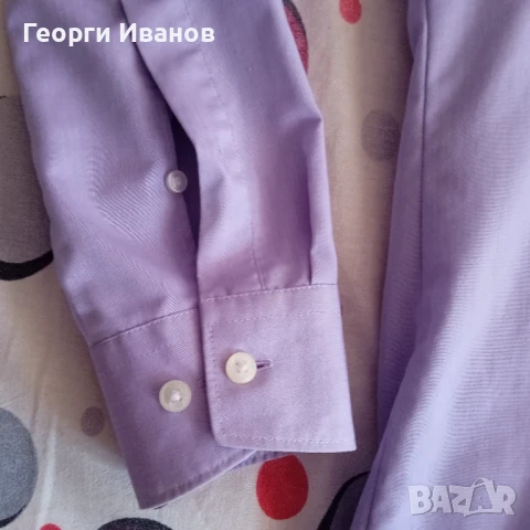 OLYMP 40 L/XL КАТО НОВА лилава риза с дълъг ръкав Олимп purple shirt, снимка 6 - Ризи - 50593282