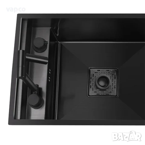 Черна мини мултифункционална кухненска мивка с капак, снимка 12 - Мивки - 51358538