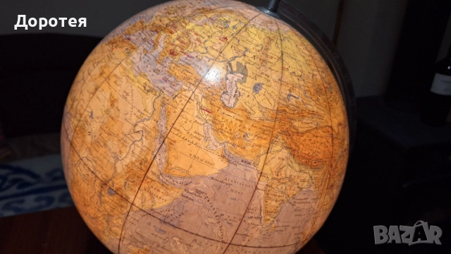 Стар светещ глобус, снимка 2 - Антикварни и старинни предмети - 52600795