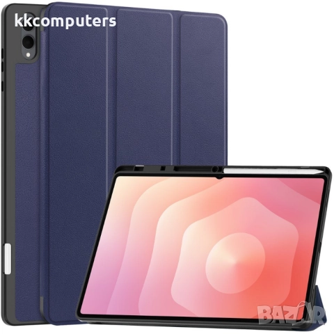 Защитен Кожен калъф за Samsung Galaxy Tab S11 Ultra с Протектор, Стойка и Слот за писалка | Зелен, Ч, снимка 2 - Калъфи, кейсове - 52088554