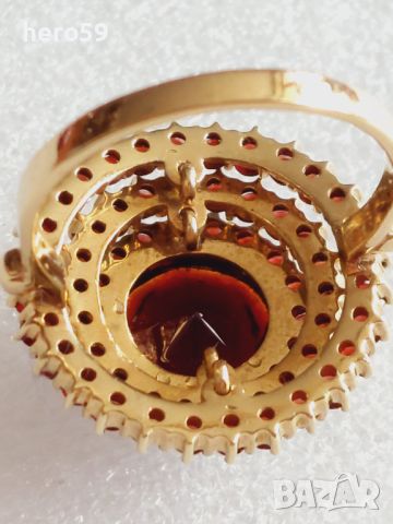 Дамски златен пръстен с гранати(злато 333), снимка 4 - Пръстени - 46474700