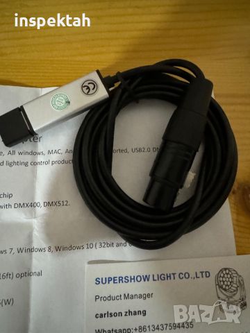 Usangreen USB to DMX Interface Adapter RS485 Converter Serial 3PIN XLR LED DMX512 Freestyler Softwar, снимка 2 - Друга електроника - 46640423