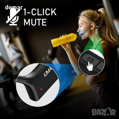 KIMAFUN IP67 Водоустойчив безжичен фитнес микрофон, 2.4G,за двама души, снимка 7 - Микрофони - 52709554