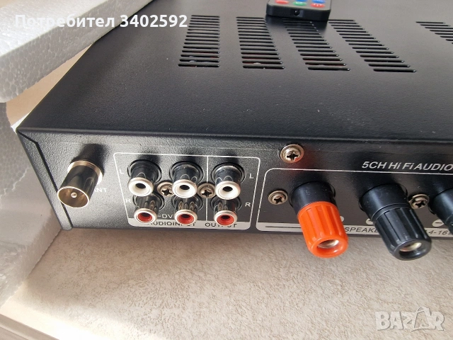HiFi усилвател, Bluetooth, 800W, MP3/Компютър/DVD/VCD/USB, Дистанционно управление, 5 канала, снимка 6 - Ресийвъри, усилватели, смесителни пултове - 53923027
