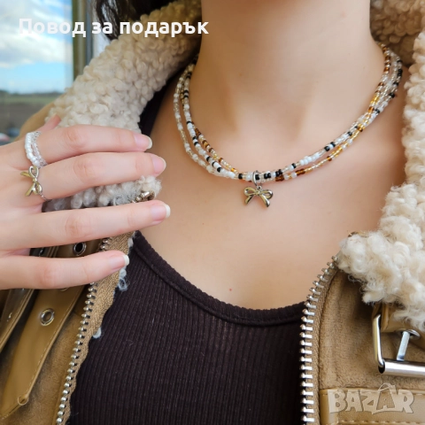 Сет с мъниста и неръждаема стомана , снимка 2 - Бижутерийни комплекти - 52512148